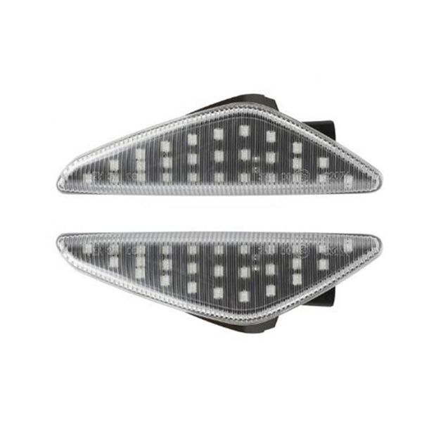 

2pcs black/transparent led side marker leaf turn signal light durable undamage