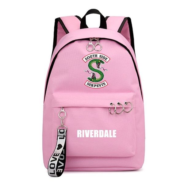 

fashion sac a dos femme black pink backpack travel backbag mochila riverdale 1-3 design school bags for teenage girls