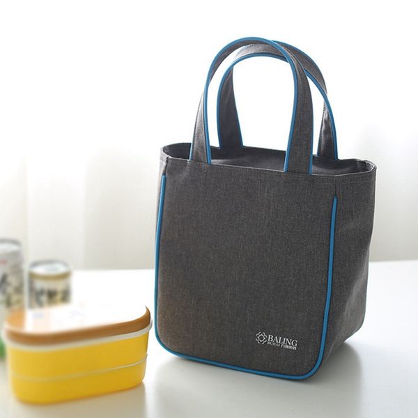 

gumst 2020 quality canvas portable insulated lunch bag thermal bag kids women casual cooler thermo picnic, Blue;pink