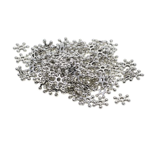 

100 pieces antique silver flower snowflake daisy spacer beads jewelry making
