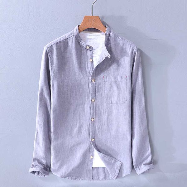 

italy brand long-sleeved linen shirts men fashion gray shirt mens casual summer loose shirt men solid chemise camisa, White;black