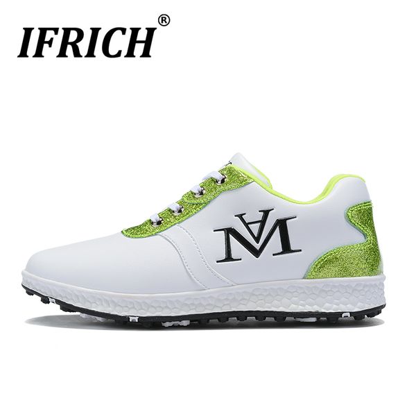 

golf shoes women non-slip leather sport shoes light weight ladies golf big replacement rubber shoe sole sneakers