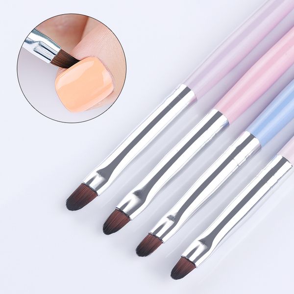 

1pc round handle nail cleaning brush uv gel brush cuticle dust clean pen manicure nail art tool, Yellow