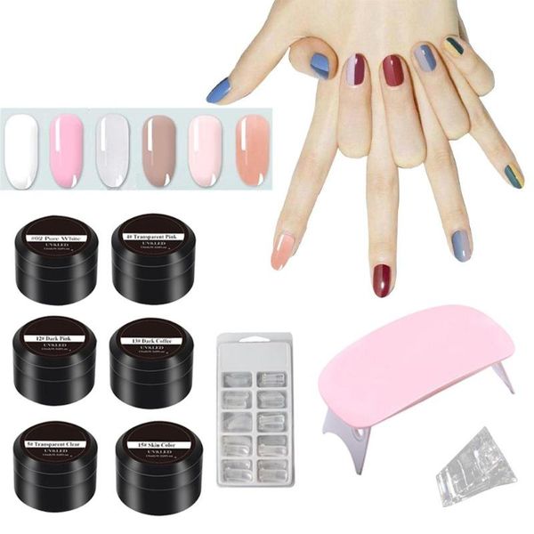 

nail extension gel kits nail art french nails tip crystal uv gel slice brush