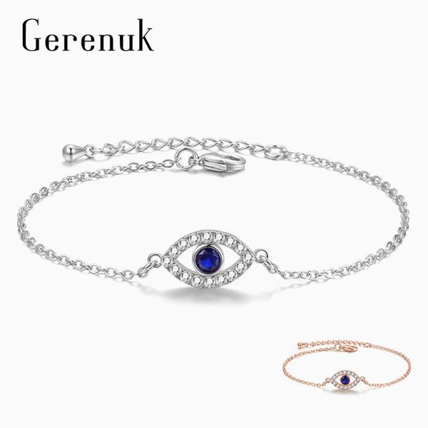 

gerenuk cz fashion evil eye bracelet for women friends cute bracelets with stone friendship jewelry accessories mujer gub0166, Golden;silver