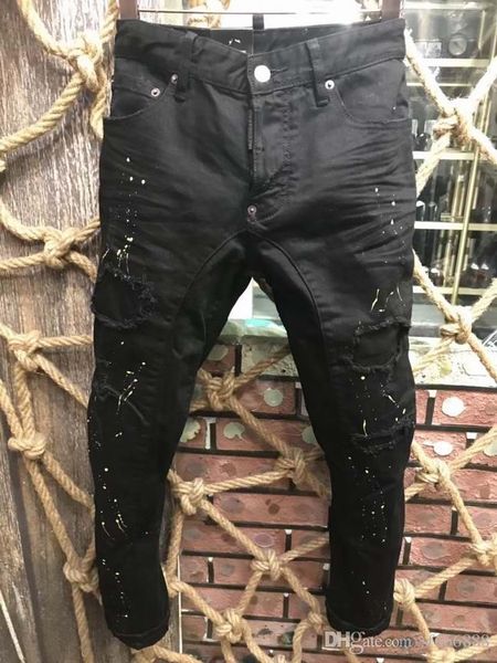 

2018, новый бренд моды европейской и американской летней мужской одежды джинсы мужские повседневные джинсы #a175, Blue