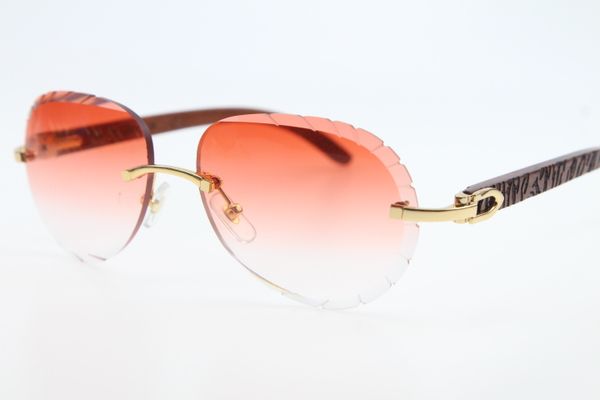 

box wholesale rimless glasses wood 3524016 wood carved trimming lens lens driving gold with red carved sunglasses 2020 new, White;black