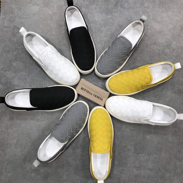 

new style high-end luxury men's casual sports shoes fashion brand classic men's shoes without lace-up woven pattern upper size: 38