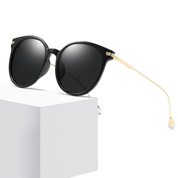 

brand designer fashion cat eye sunglasses female round lens coating mirror diamond decorative glasses female models uv400 send box, White;black