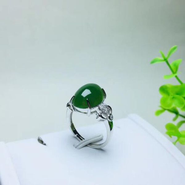

925 sterling silver retro natural jasper men and women lovers fashionable white jade inlaid zircon rings, Golden;silver