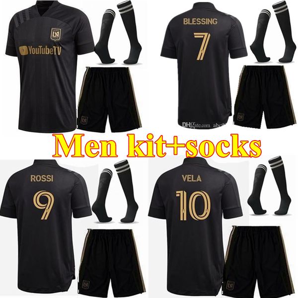 

new 2020 lafc carlos vela soccer jerseys 2020 2021 zelaya rossi los angeles fc black mls parley primary men kits football shirts