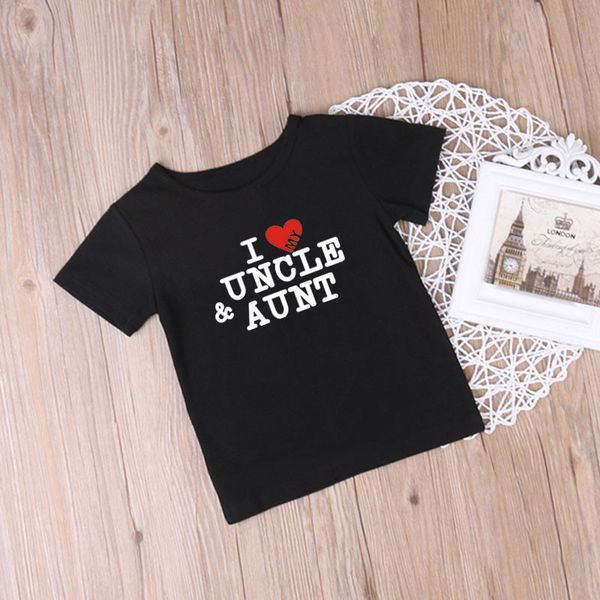 

i love my uncle and aunt children t-shirt summer cotton short sleeve o-neck t shirt baby girls boys casual tshirt kids clothes, Blue