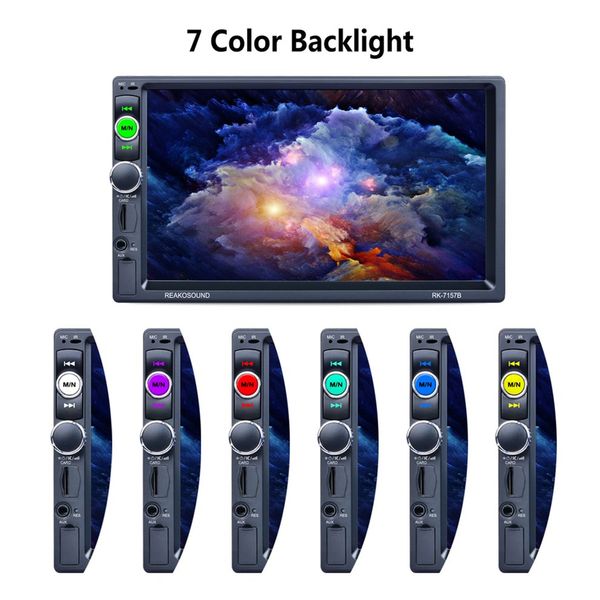 

7 " hd lcd сенсорный экран 800*480 автомобиль mp5 плеер 1080p 7 цвет кнопки заднего света зеркало ссылка fm / am / rds тюнер рк-7157b