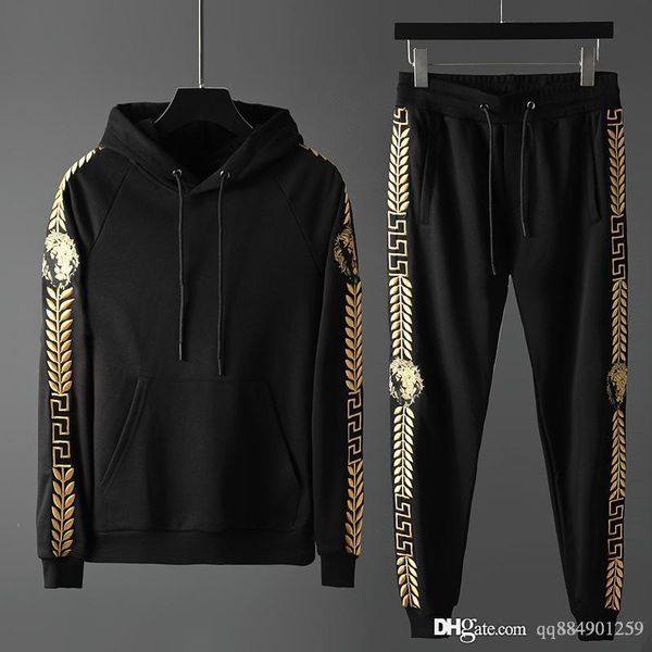 

19ss fall new mens luxury mens tracksuit designer letter printing sweatsuit tracksuits ~ mens training jogging sweat track suits, Gray