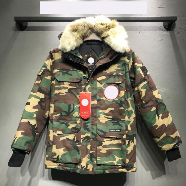 

дизайнер бренда мужской пуховик высокого класса люкс parka canada тенденции моды ветровки высокого качества на заказ куртка роскошный мехово, Black