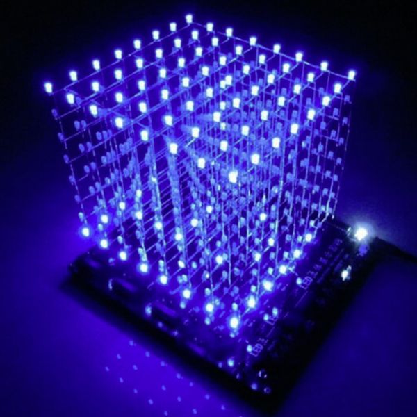 

3d led cube 8x8x8 light new items pcb board novelty news blue squared diy kit 3mm dropshipping drop ship