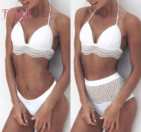 

womens high waisted bikini set push up padded swimsuit bathing suit swimwear drop shipping good quality, White;black