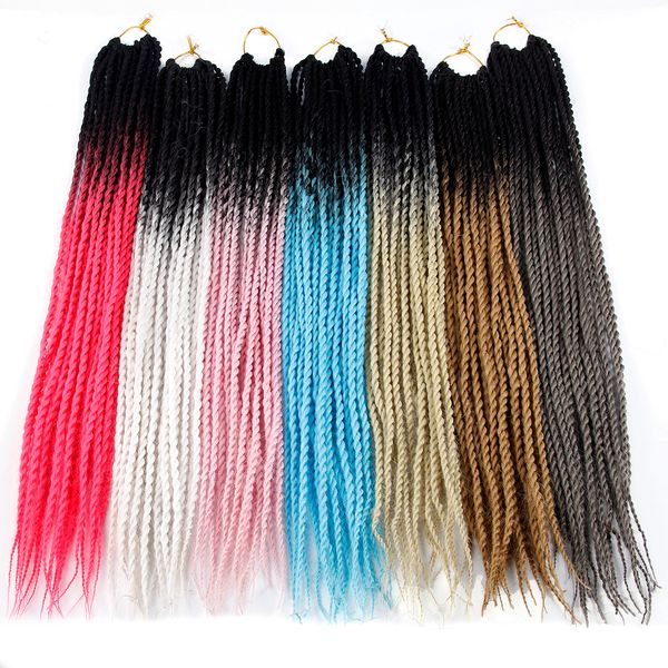 2020 24 Inch Ombre Senegalese Twist Hair Crochet Braids Synthetic