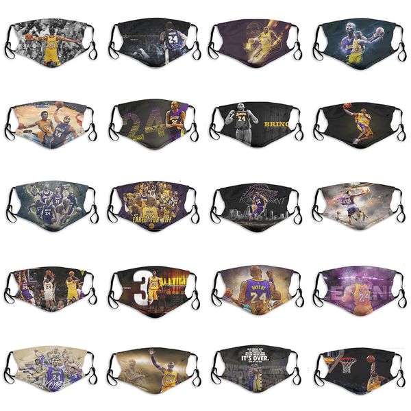 

2020 new 5-layer protective mask men's basketball team commemorative edition kobelakers 24# black mamba no. 8# team mask pm2.5