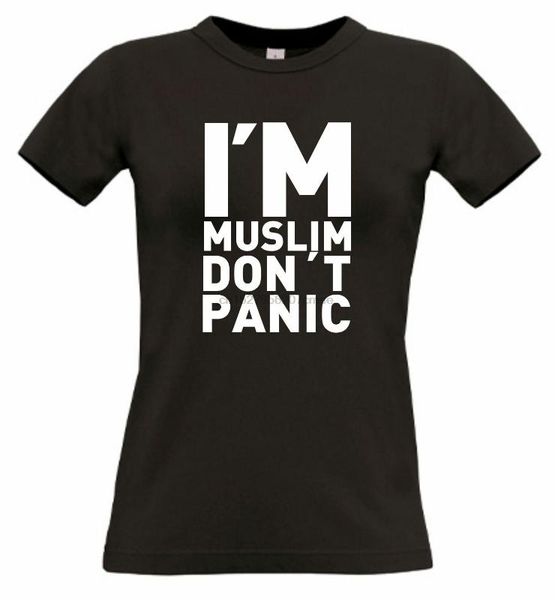 

i am muslim do not panic shirt t-shirt shirt women quran s347, White;black