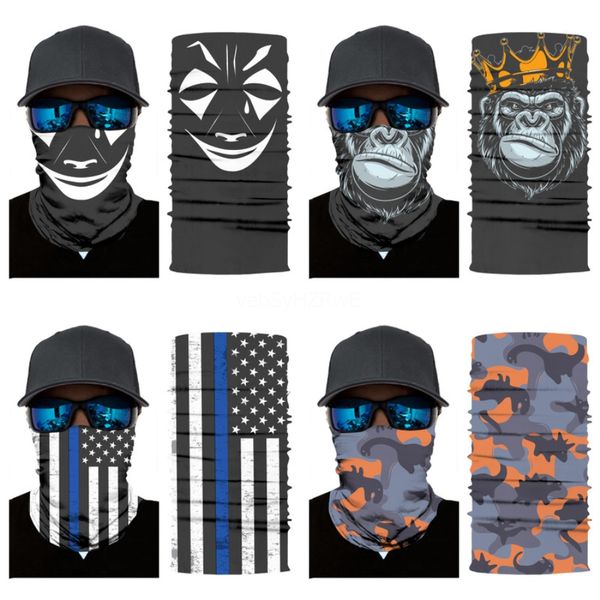 

head band wrap decorative camping accessories windproof cycling headwear magic skull scarf mask warm outdoor sports fashion#148, Blue;black