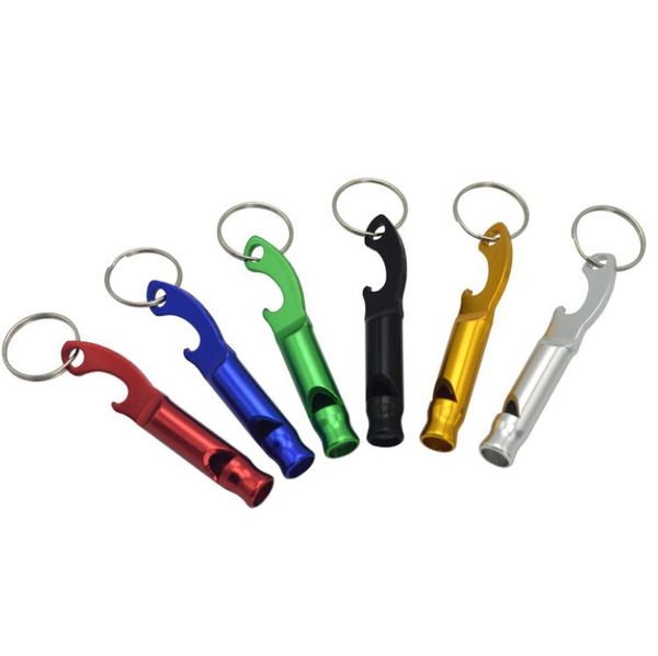 

multifunctional metal whistle keychain aluminum alloy gadgets emergency survival tool whistle for camping hiking training keyring whistle