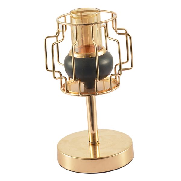 

nordic style iron plated metal candlestick with lampshade