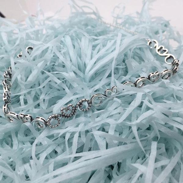 

2019 100% 925 sterling silver classic heart swirls choker women charm fashion personality jewelry wholesale