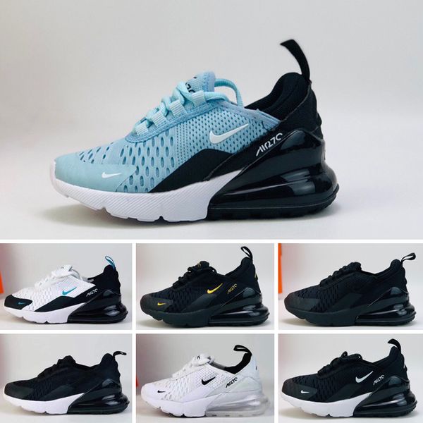 

nike air max 270 27c 2018 новые кроссовки младенческая run дизайнерская обувь детская спортивная обувь на открытом воздухе luxry теннисные к, Black