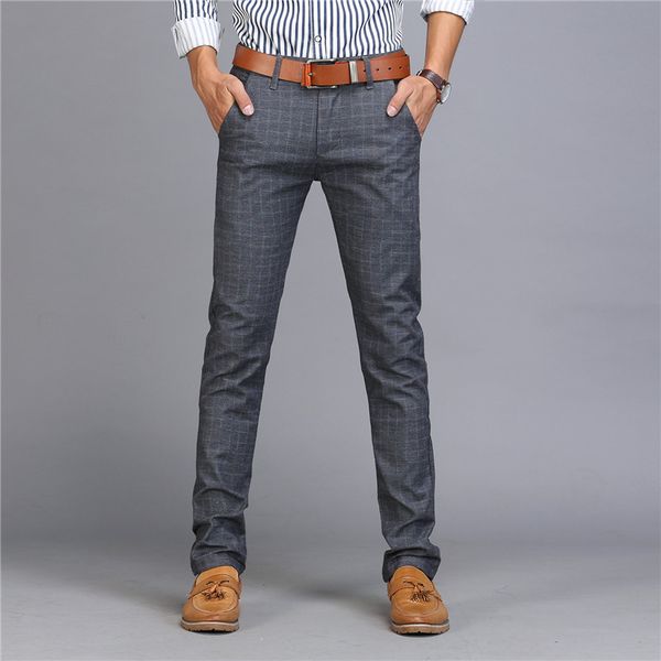 

men's pants 2021 arrival mens casual business gray pant men khaki full length stretch trousers regular straight black size 28-38,519