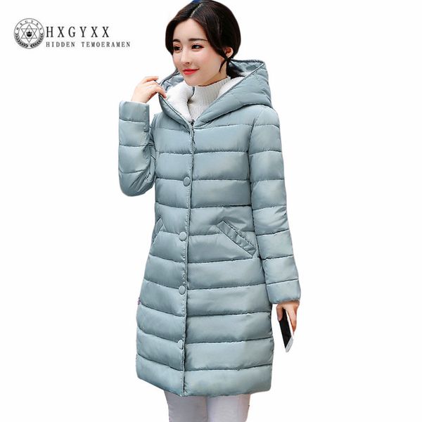 

fall winter jacket women 2017 new lamb wool hat cotton parka slim solid color hooded long wadded quilted coat plus size okb58, Black
