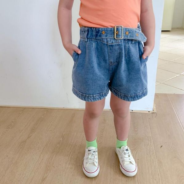 

2020 новое прибытие девушки джинсовые шорты с поясом летние девушки шорты 1-6 лет qa796, Black