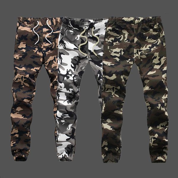 

camouflage pants men 2019 casual drawstring tactical cargo trousers male fashion breathable slim fit pencil trousers, Black
