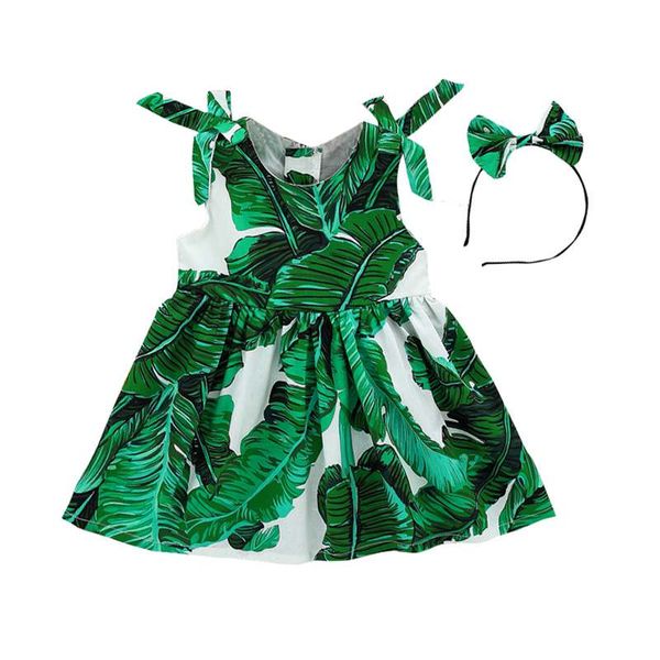 

baby girls dress summer kids floral pattern princess dresses casual sleeveless kids dress for girls sundress with headband, Red;yellow