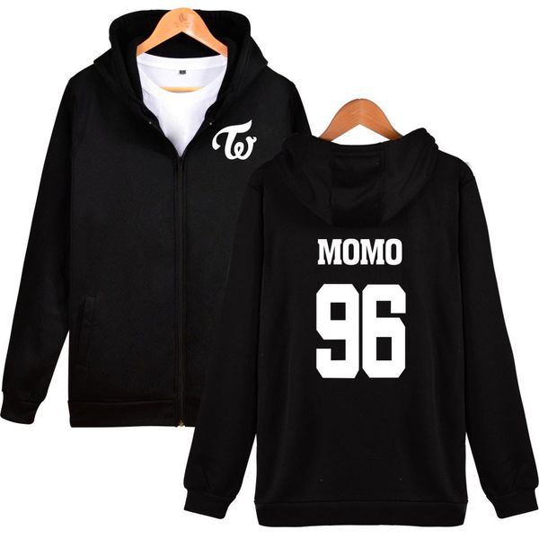 

surname a twice shirt set yanping well peach momo week son yoga sana mina even cap plus velvet cardigan zipper sweater t shirts, Black