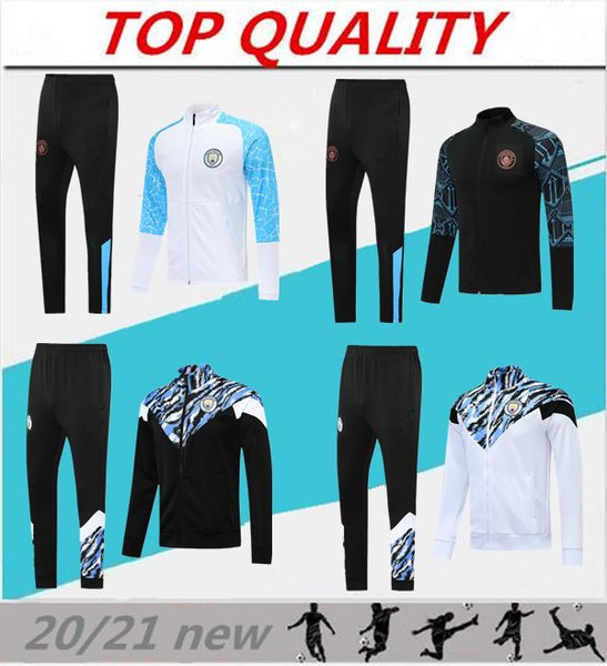 

2020 kun aguero soccer training suit city football jacket sweater 20/21 sterling de bruyne g.jesus rodrigo soccer tracksuit jogging jacket, Black