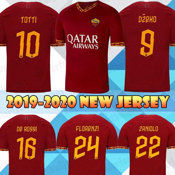 

19 20 AS maillot ROME DZEKO Soccer Jerseys PEROTTI PASTORE ZANIOLO TOTTI DE ROSSI 2020 Mens Home football shirt