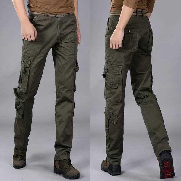 

more than 2019 men loose straight overalls pocket leisure youth joker cargo pants, Black