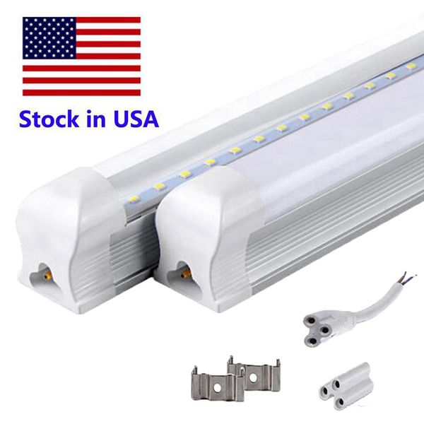 In den USA lagern. Integrierte T8-LED-Röhre, 1,2 m, 22 W, SMD 2835-Röhren, Lichtlampe, 1,2 m, 85–265 V, LED-Leuchtstofflampe