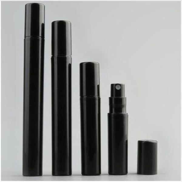 

10pcs/lot empty 2ml 3ml 5ml 10ml mini black plastic spray perfume bottle small promotion sample perfume atomizer