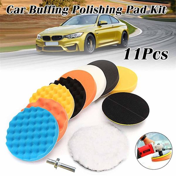 

11pcs 7 inch/6inch/5inch polishing waxing buffing 8 sponge pads set + m14 thread for car polisher compound polishing