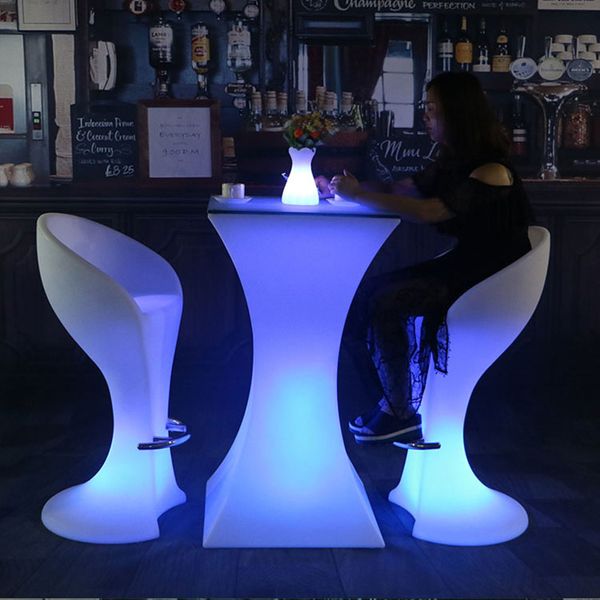 

перезаряжаемый освещено бар кофейный столик rgb цвет меняется освещен коктейль таблицы (l45xw45xh110cm) ночной бар поставок дискотека