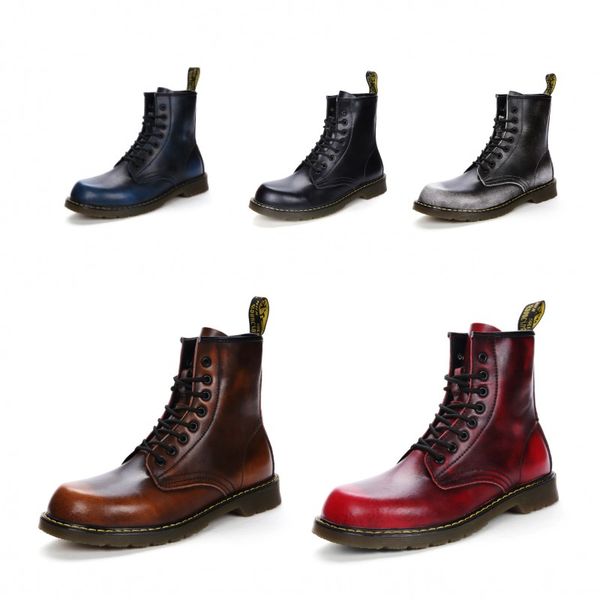 

brand new classic big yards couples high help shoes 100 genuine leather five colors lace-up bowknot martin boots ing, Black