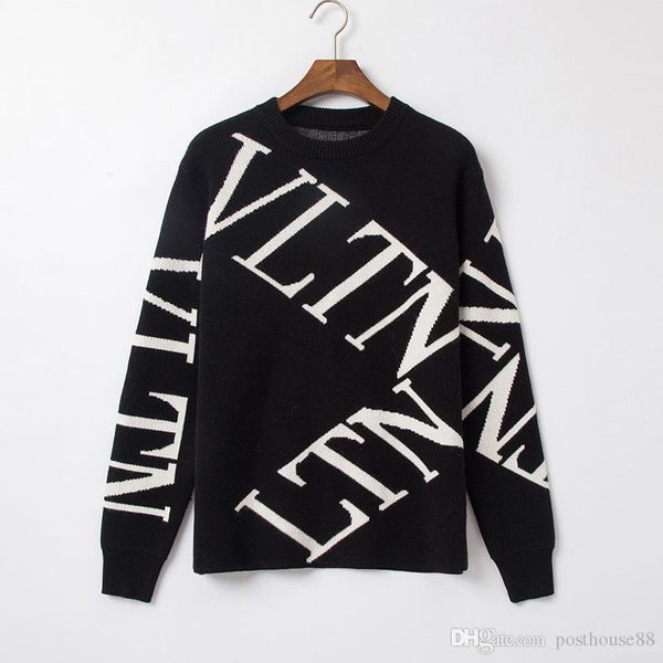 

2019 new mile fashion brand men's twist sweater knit cotton sweater jumper pullover sweater small horse game, White;black