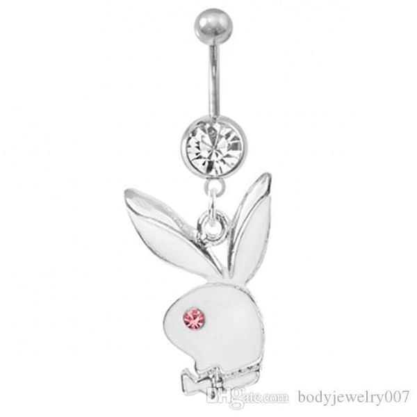

d0233-2 retail( 3 colors ) nice styles belly button navel rings body piercing jewelry dangle accessories fashion belly pendant charm rabbit, Silver