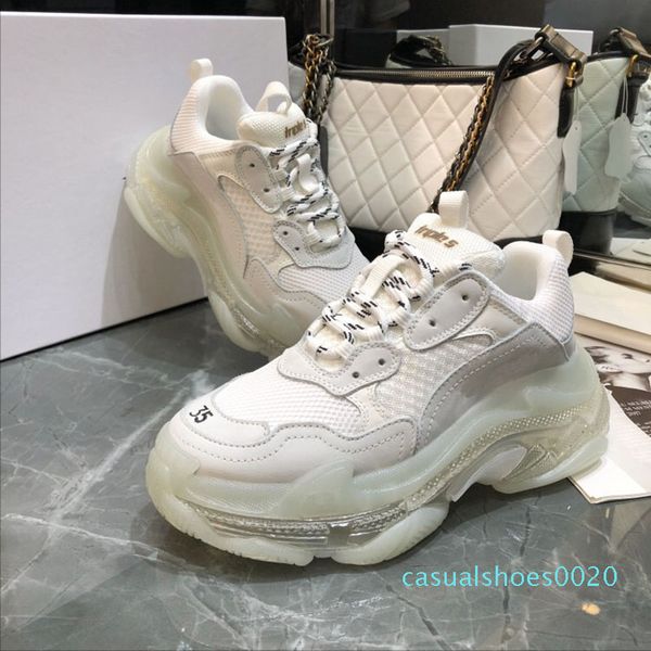 

paris crystal bottom triple-s leisure shoes luxury dad shoes platform triple s sneakers for men women vintage kanye old grandpa trainer c20, Black