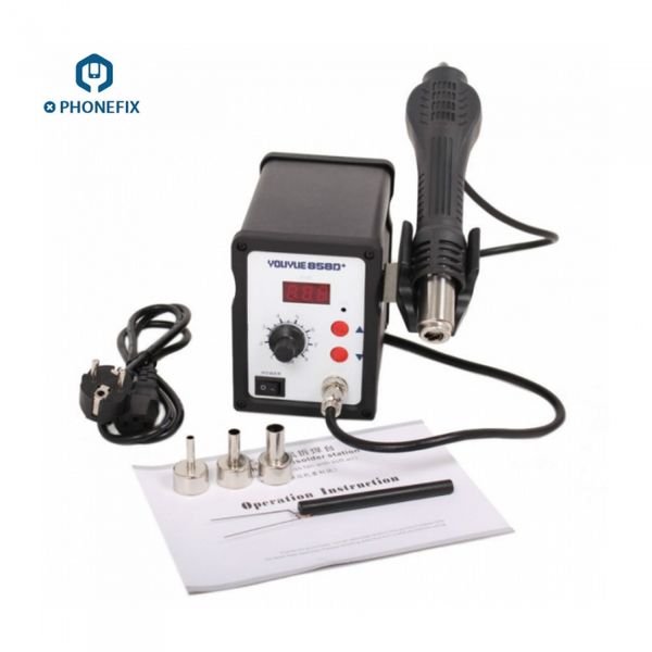 

отпайки станция паяльная станция 700w hot air gun 858d esd светодиодный цифровой фена + припой утюг обновление 858d