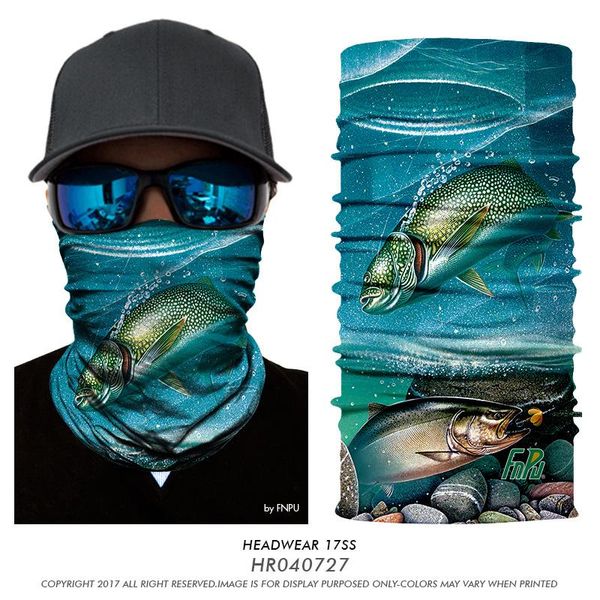 

3d fish seamless magic neck gaiter face mask shield ture balaclava fishing running cycling ski bandana scarf headband men women, Black