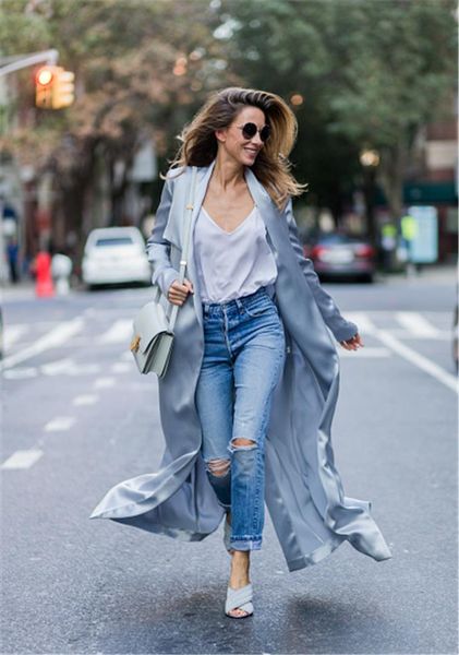 

trench coat polyester streetwear poplin 2019 new oversize loose and elegant windbreaker female long coat trench, Tan;black