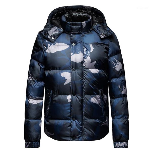 

winter mens designer jacket long sleeve camouflage o neck contrast color mens outerwear fashion male coats, Black